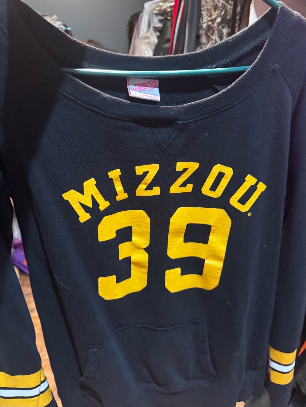 Campus Heritage Black Crewneck Sweatshirt with Gold MIZZOU 39